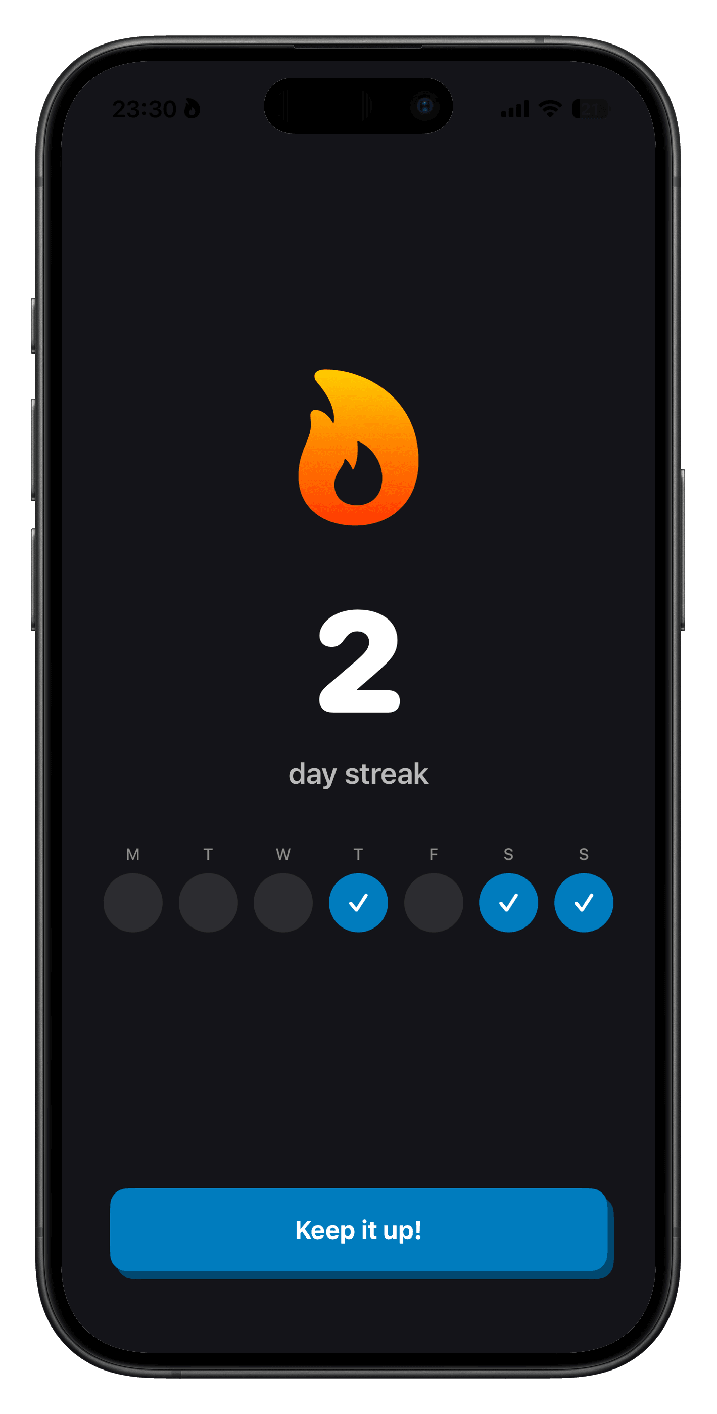 StepScroll streak progress screen